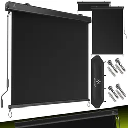 KESSER® Senkrechtmarkise Außenrollo Handkurbelmechanismus Balkonrollo Sonnen & Sichtschutz Beschattung Sonnenschutz Außen Rollo mit Kurbel Markisenkasten Balkon & Terrasse Inkl. Montageset & Abdeckung