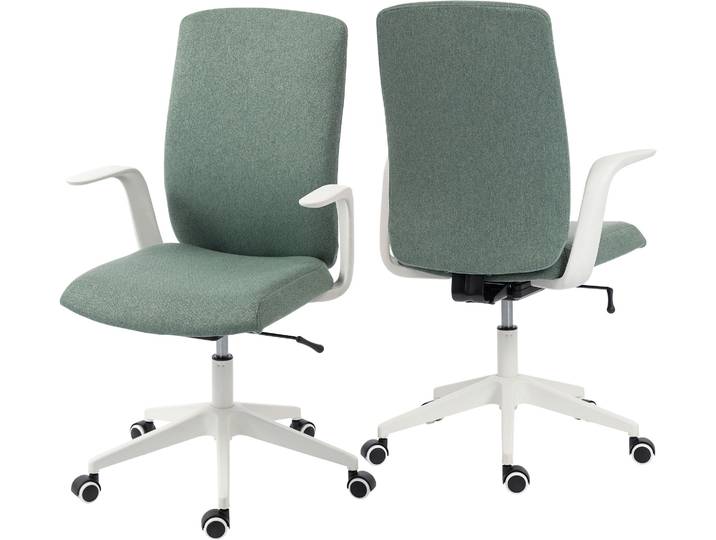 Drehstuhl DUO COLLECTION Floris , grün (grün, weiß, grün), B:60cm H:101cm T:60cm, Stühle, Drehstuhl, Weight Balance Mechanik - passt sich jedem Körpergewicht an