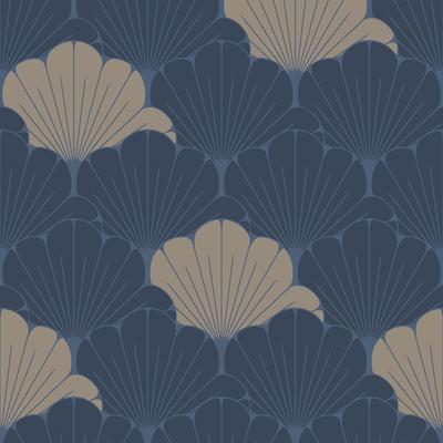 "Veer Decor Giant Art Deco Gingko Leaf Wallpaper - Roll 20.86""x33ft"
