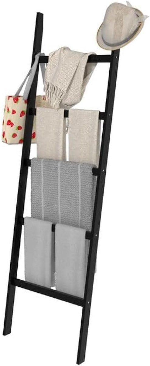 Decoratieve Bamboe Ladder voor Dekens en Handdoeken - 5-laags