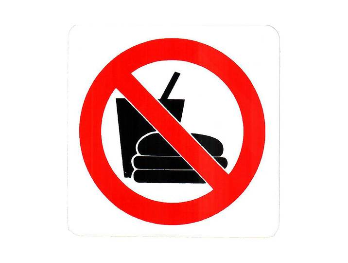 Schild Picknick Verboten 7.5 × 7.5 cm