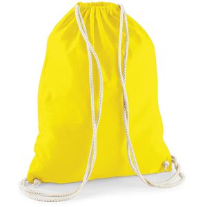 Westford-Mill Turnbeutel W110 Cotton Gymsac, yellow, mit Kordelzug, aus Baumwolle, zum Bemalen, 12 Liter, 46 cm