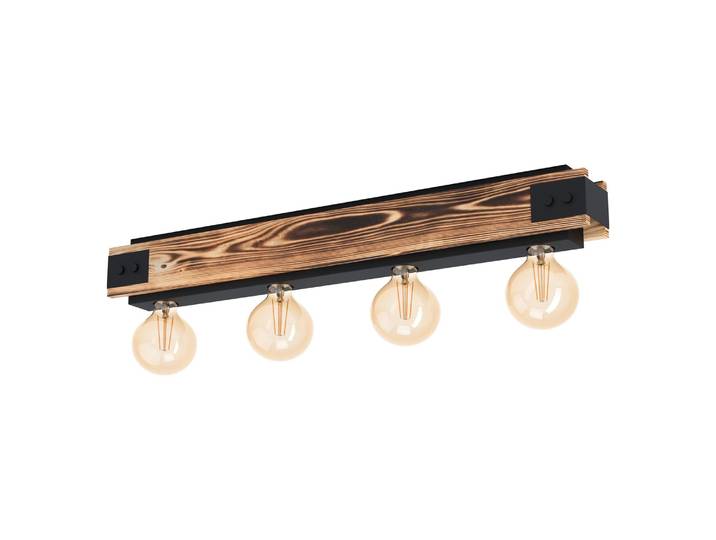 Plafonnier E27 quadruple noir/bois EGLO LAYHA