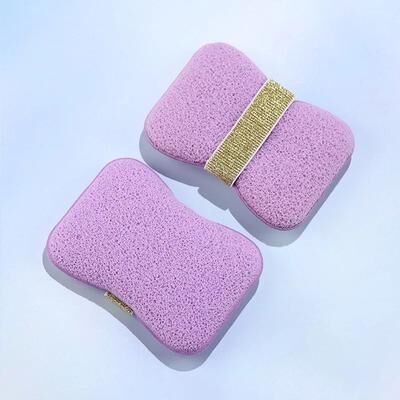 Uplifted Finds Sponge Soap Bag Foaming Net Pouch Exfoliating Body Scrubber purple (big Hole)
