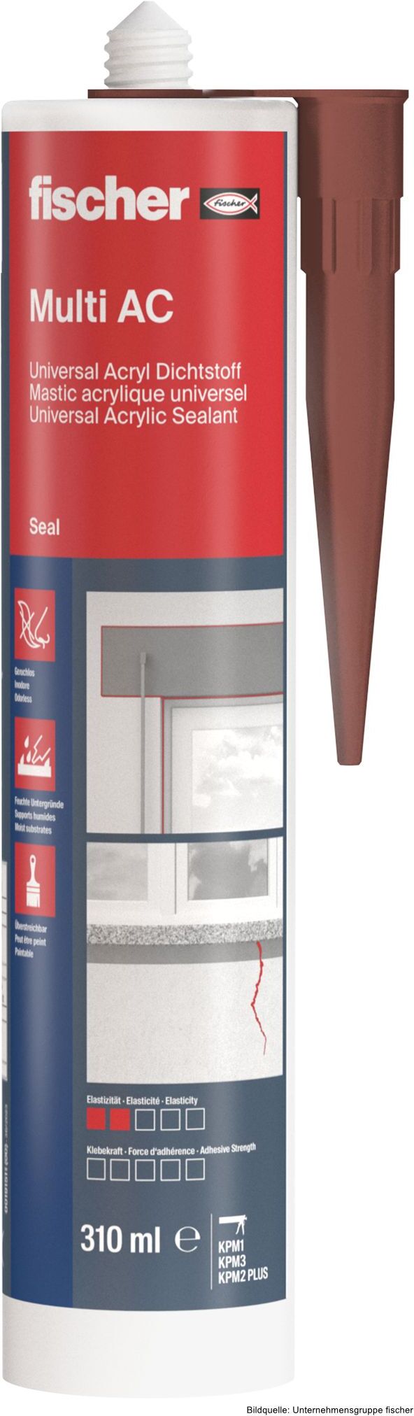 fischerwerke fischer Universal Acryl Dichtstoff Multi AC, braun, 310 ml