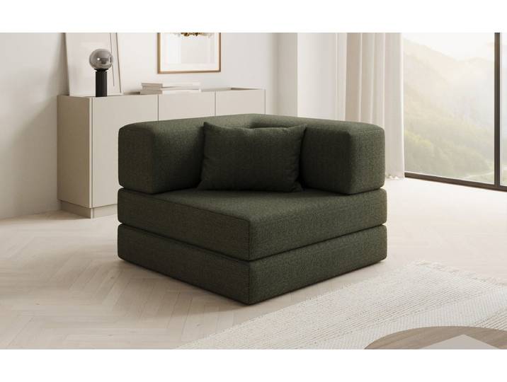 Designer Sofa-Sessel Lazy in Bouclé - Grün - Bouclé - Luxusbetten24