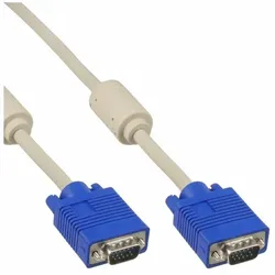 INLINE S-VGA Kabel, 15pol HD Stecker/Stecker, beige, 0,3m