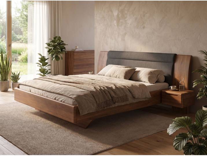 Buchenbett Dunkel „Nadja“ 100 x 210 cm Massivholz Buche Dunkel