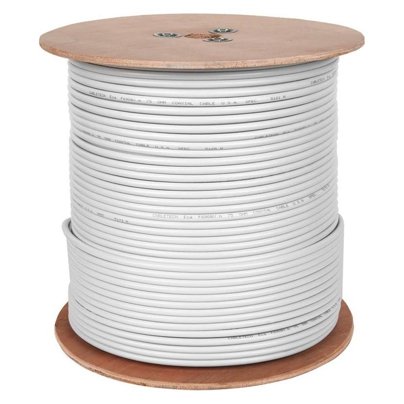 Cabletech F690BV Koaxialkabel, weiss, Rolle 305 m (Antennenkabel) (KAB0009F)
