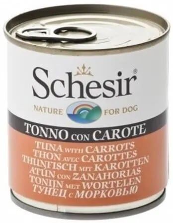 Schesir Comida Húmida Para Cães Atum Com Cenouras 1 Lata De 285g