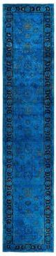 Overton "Contemporary Overdyed Wool Hand Knotted Runner - 3' 1"" x 15' 5"""