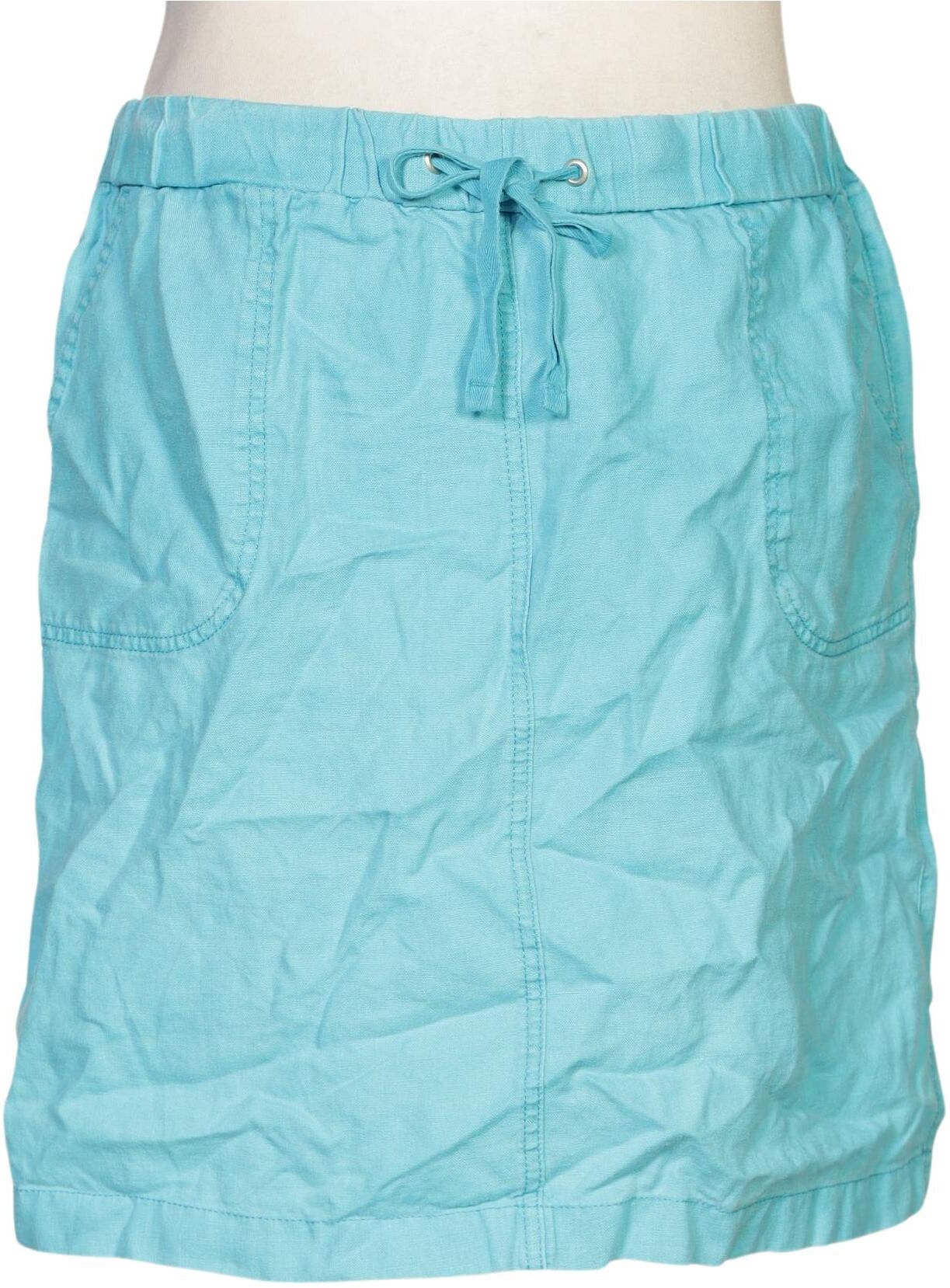 Marks & Spencer Damen Rock, Türkis, Gr. EU 44, Leinen - Second Hand