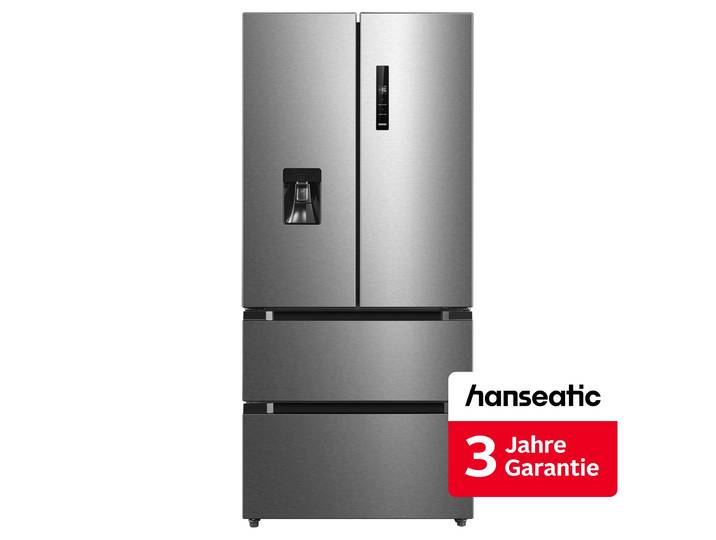 HANSEATIC French Door, Energieeffizienz: D, silber (edelstahl), B:83,3cm H:189,8cm T:65,3cm, Kühlschränke, French Door