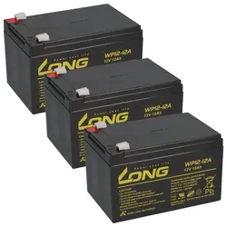 3x Kung Long WP12-12 12V 12Ah – 36V Akkupack für SXT 500 EEC
