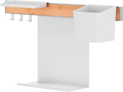 tesa® Küchenorganizer Kombi-Set S, Reling-System, weiß, Power.Kit, bis 10 kg, L 150 x B 600 x H 340 mm,