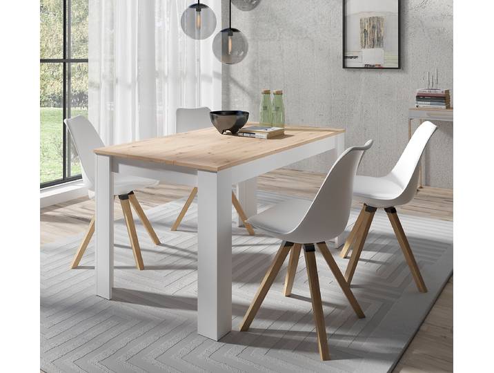 Ensemble repas Cyuzo 5 élém. 140 x 75 x 80cm Blanc/Blanc