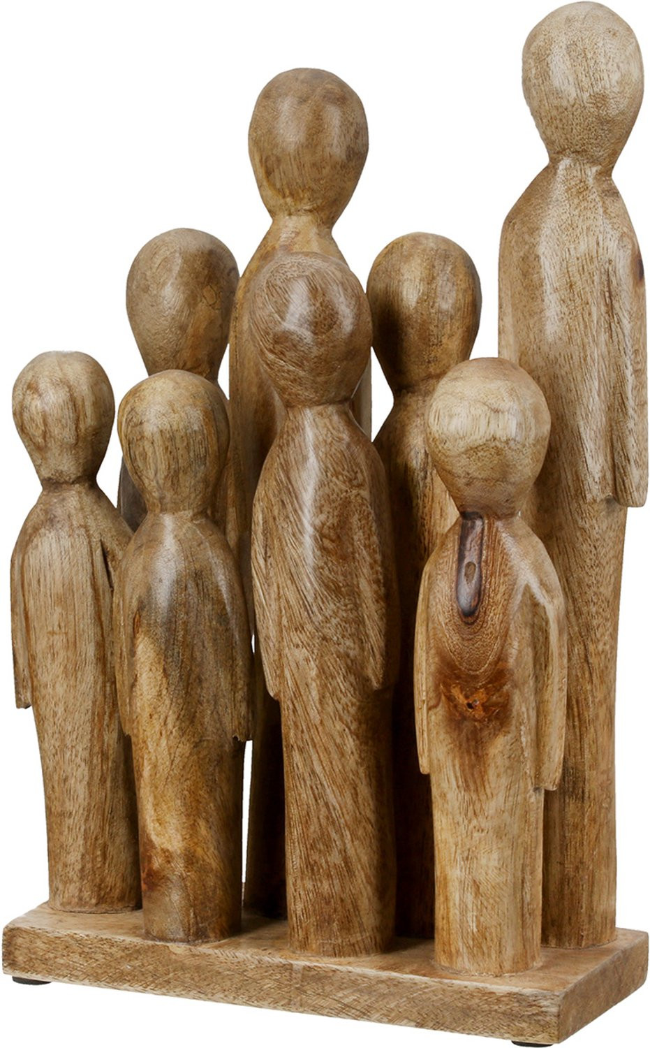 Gilde Handwerk Houten Sculptuur We Are Family Gezin met 6 Kinderen - Mangohout - Hoogte: 30 cm