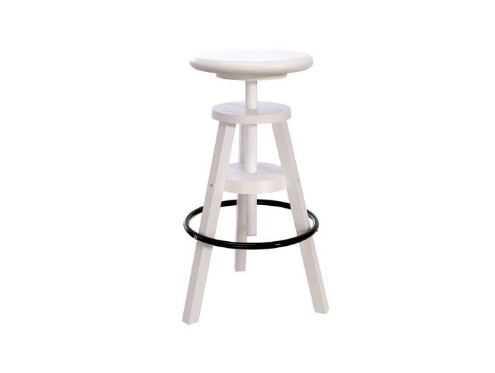 Tabouret de bar bois à vis Blanc