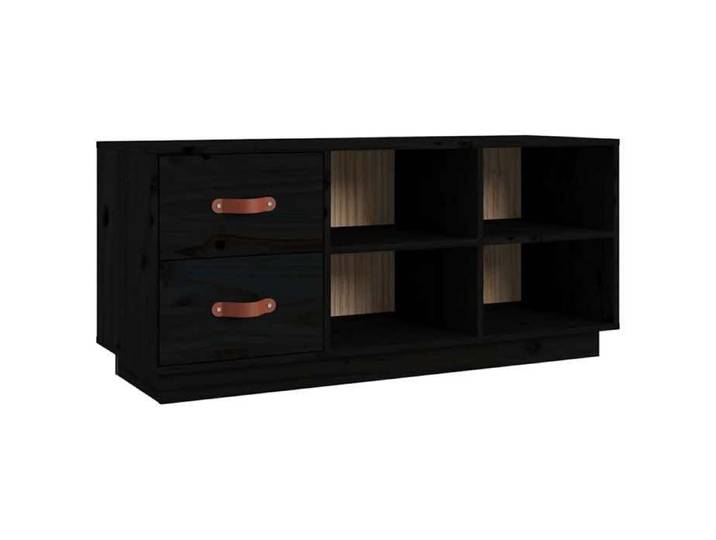 Porte-chaussures - Noir - Banc à chaussures Noir 100x34x45 cm Bois de pin massif_FR_16659