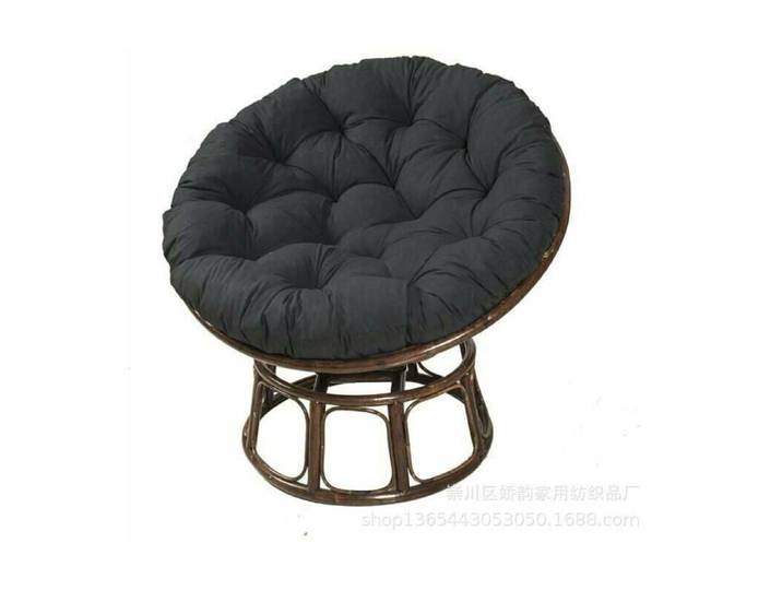 Noir 100CM 100CM coussin de chaise suspendu coussin de nid d'oiseau coussin de fauteuil en rotin rond Label