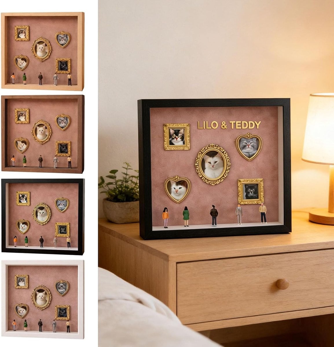Silhouet Doos Fotolijst Kit Wit - Houten Ontwerp - B/D/H: 27 x 27 x 5 cm