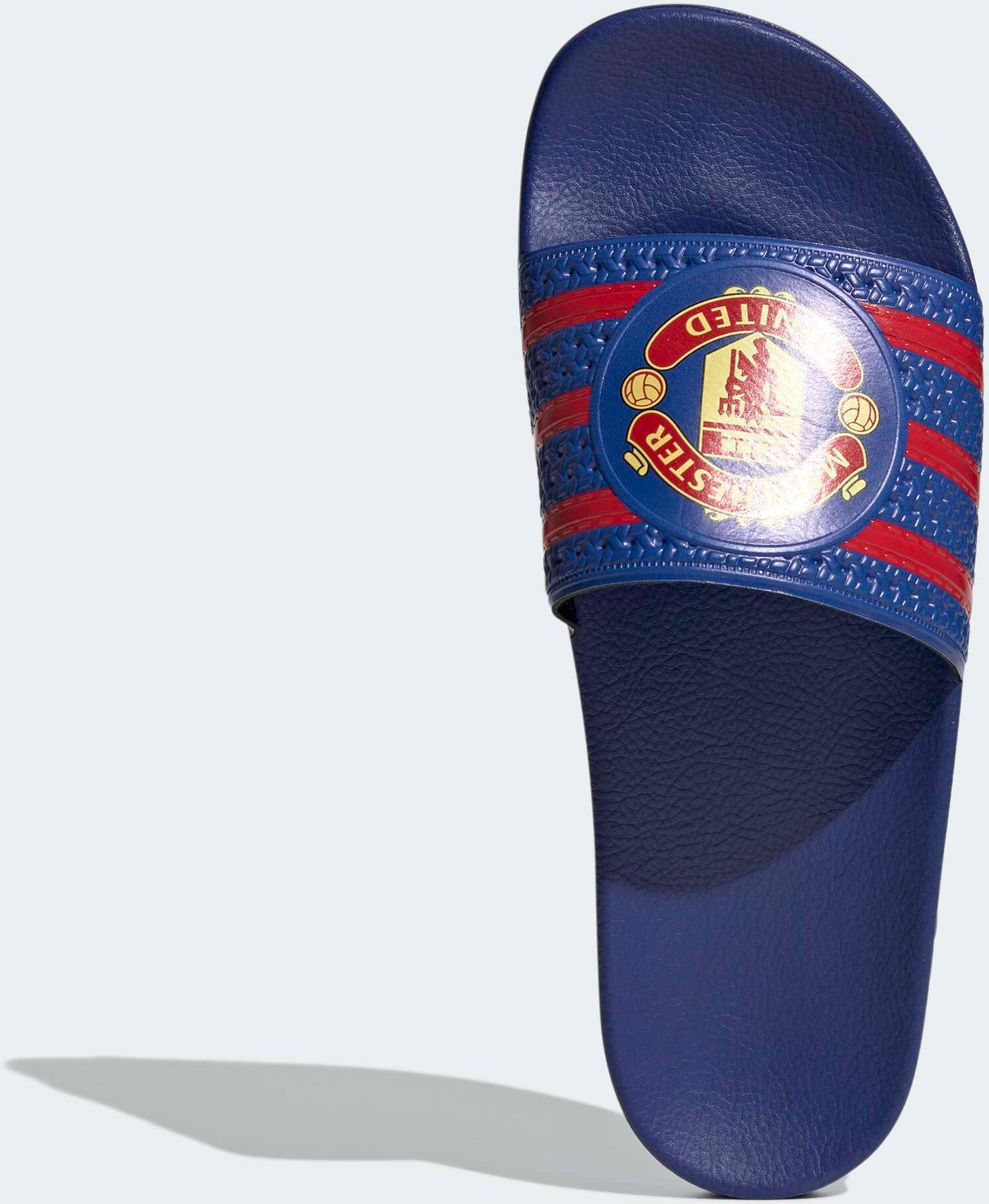 Sandale ADIDAS PERFORMANCE "TREFOIL SLIDE", Damen, Gr. 39, blau (royal blau, mufc rot, royal blau), Synthetik, Schuhe Sandale royal blau, mufc rot, royal blau 39
