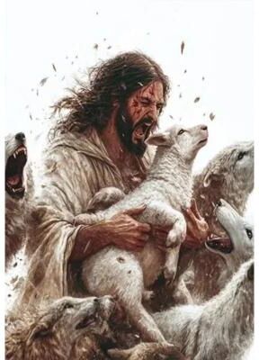 Uplift Essentials Sacred Heart & Holy Shepherd Canvas Art   Religious Belief Wall Decor style 1 12 X 16 In