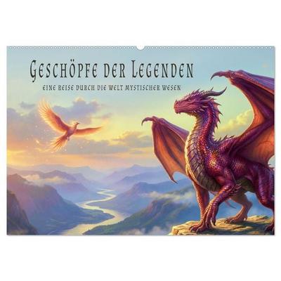 Geschöpfe der Legenden - Eine Reise durch die Welt mystischer Wesen (Wandkalender 2027 DIN A2 quer), CALVENDO Monatskalender