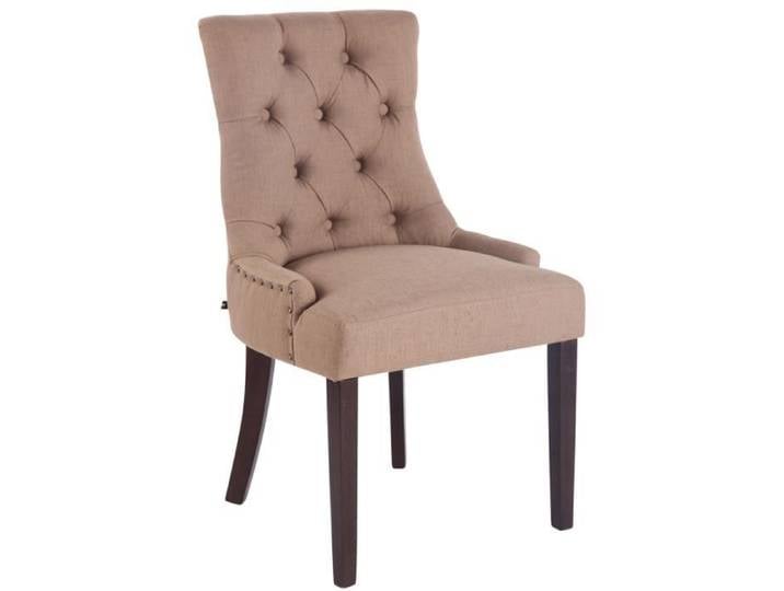 Chaise de salle à manger Aberdeen en tissu - Confortable et élégante - Marron - CLP - Bois massif