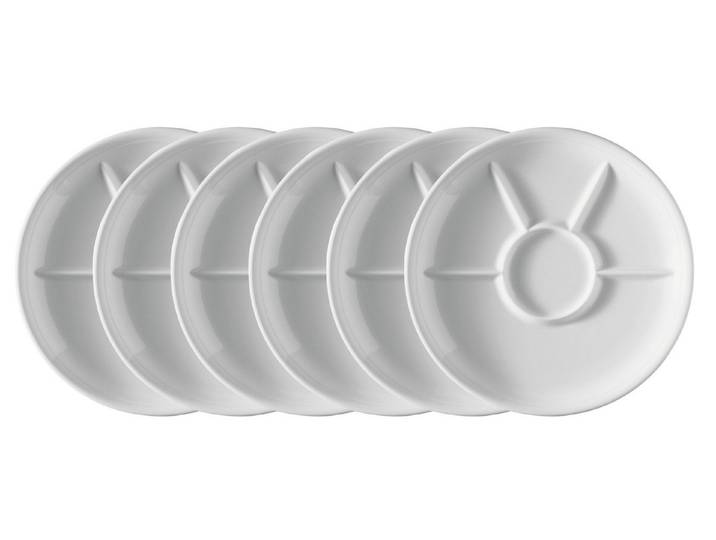 Thomas Porzellan Geschirr-Set Trend weiss Fondue-/Grillteller 27 cm Set6, Porzellan