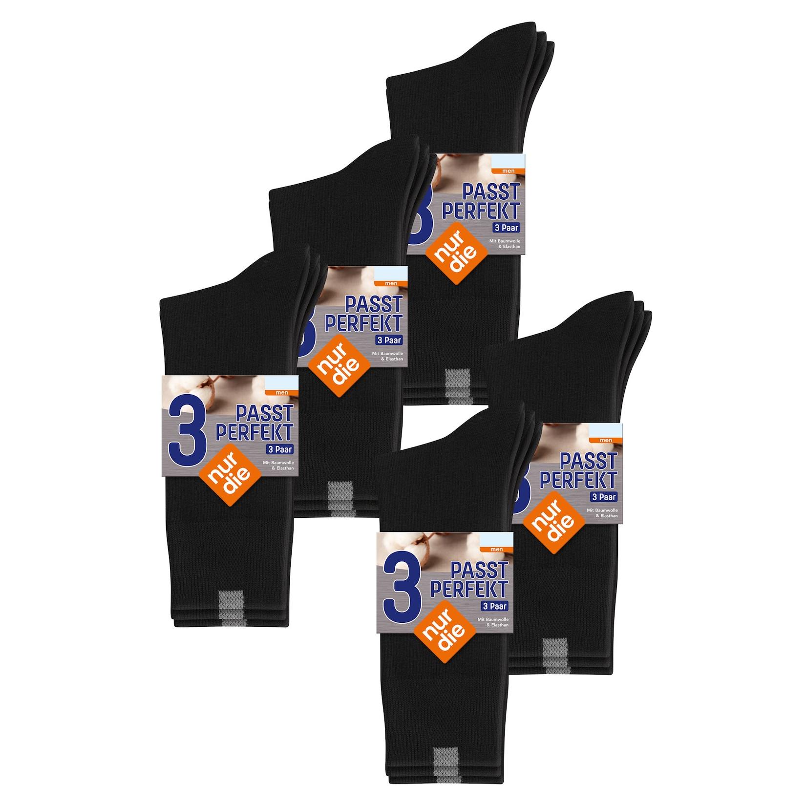 NUR DIE Herren Basicsocken Passt Perfekt bequeme Alltagssocken 15