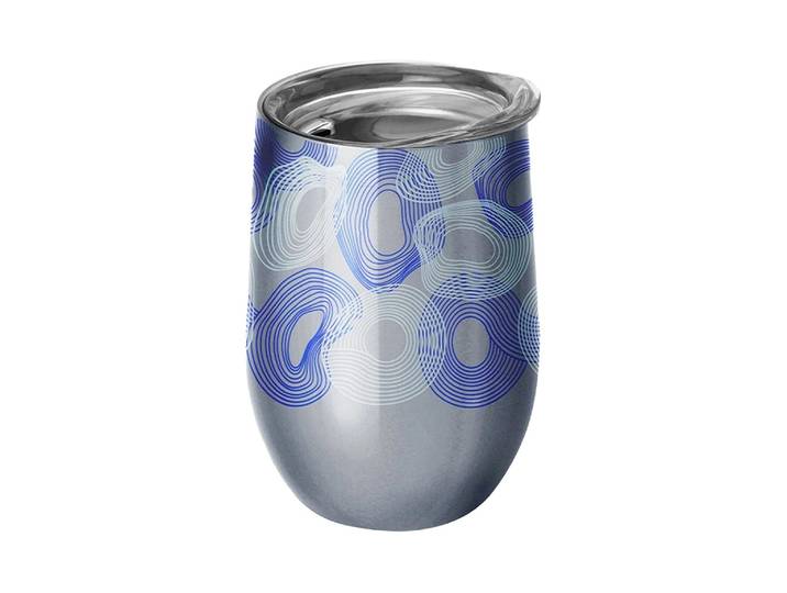 Thermobecher BioLoco Office-Bubble drink 420 ml , blau (blaugrau), 420ml, Edelstahl, Trinkgefässe, Thermobecher