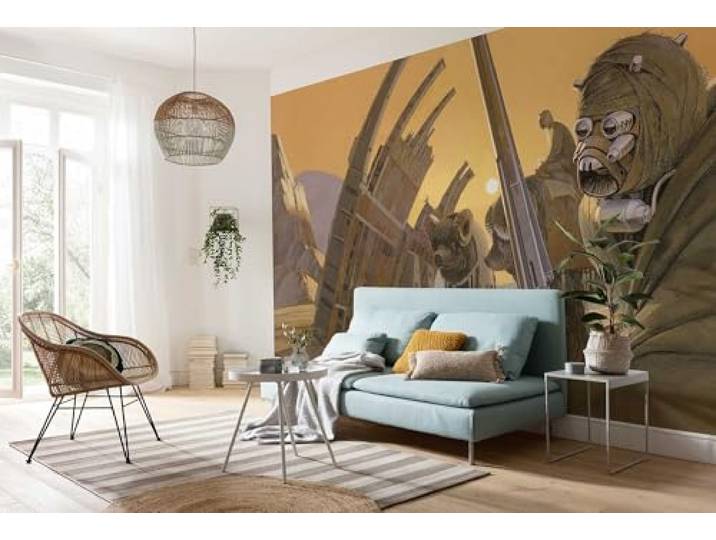 Komar Star Wars Papier peint photo non-tissé Jaune Marron 500 x 250 cm Largeur 50 cm
