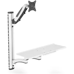 Digitus Arbeitsplatz (Monitor, Tastatur) Wandmontage (Wand, 32", 8 kg), Monitor Halterung, Schwarz, Weiss
