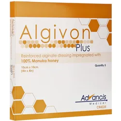 Algivon Plus Honigalginat Wundauflage 10x10 cm 5 St
