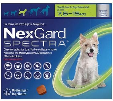 Credelio Nexgard Spectra Tab Medium Dog 16.5-33 Lbs Green 6 Pack