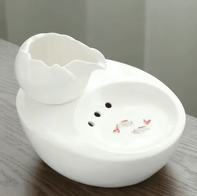 Inspire Picks Ceramic Pet Water Fountain USB Powered Automatic Drinking Fountain For Cats & Small Pets white 1l