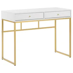 SCHREIBTISCH weiß/gold 100/48/79 cm Daphne