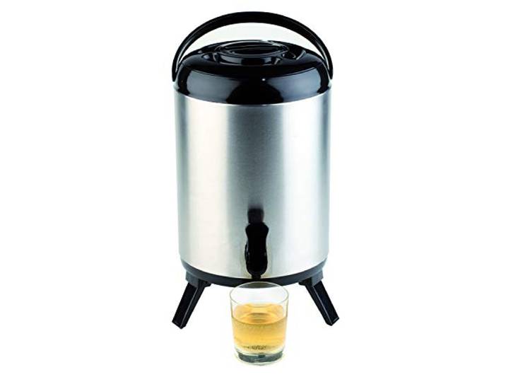 APS Iso-Dispenser – Hochwertiger Isolierbehälter für heiße und kalte Getränke aus rostfreiem Edelstahl – 24cm x 42cm mit 9,5 Liter Fassungsvermögen