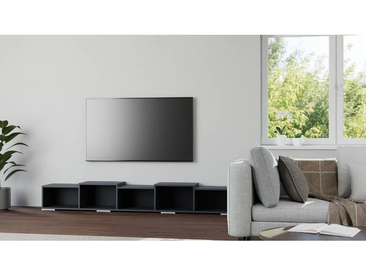 Asymmetrisches Sideboard nach Maß Premium Dekore Schwarz