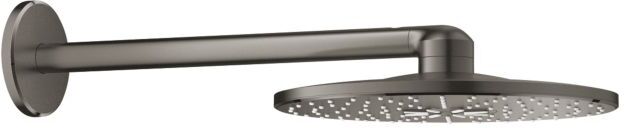 Grohe Rainshower Kopfbrauseset 26475AL0 hard graphite gebürstet, Brausearm 430mm, 2 Stahlarten