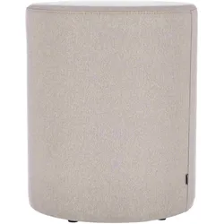 Pouf Rondo, hochwertiger Polyesterbezug, modern, beige, Ø 40 cm, bequem und vielseitig