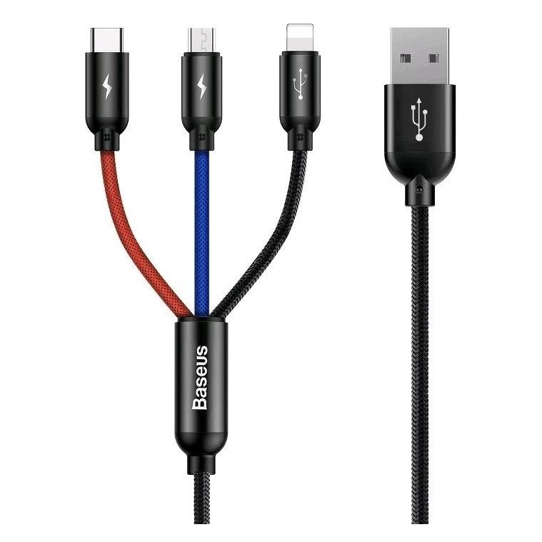 Baseus Three Primary Colors 3-in-1 (0.30 m, USB 2.0) (CAMLT-ASY01)