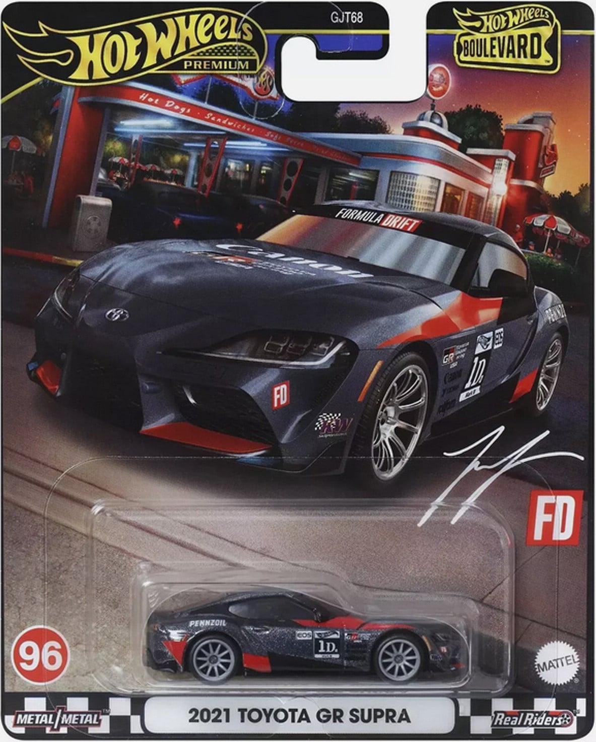 Hot Wheels Boulevard HRT56 Auto Zwart Rood Metaal