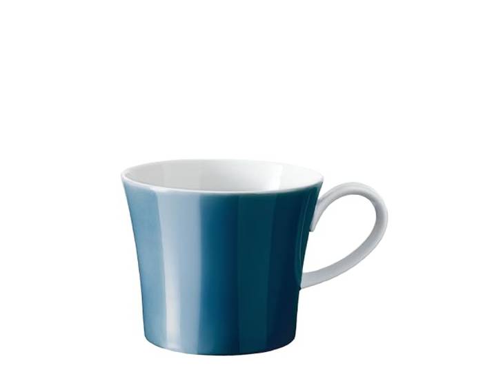 KPM Berlin Colors of BERLIN Tegel, handgefertigte Porzellan Tasse nach Enzo Mari, Frühstückstasse, Kaffeetasse 0,3l, Lüsterfarbe Tiefblau im Geschenkkarton