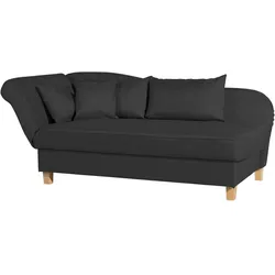 RECAMIERE mit Armteil links klappbar Katia Bezug Flachgewebe Buche natur / schwarz