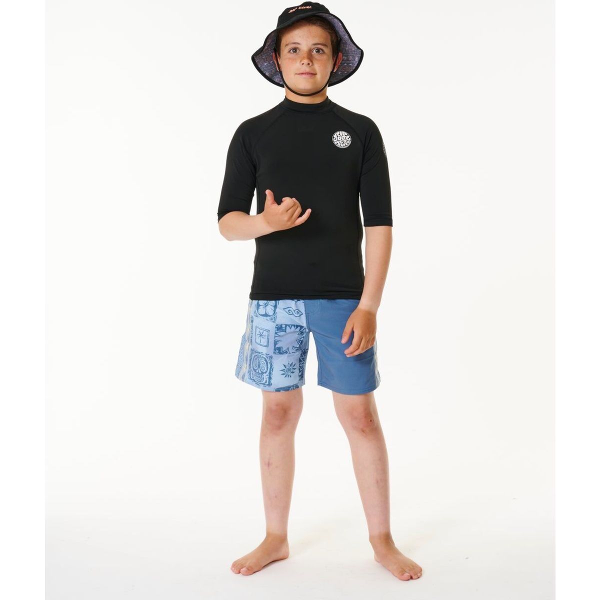 RipCurl Icons UV Brushed Short Sleeve -boy black (0090) 12 11ZBRV-0090-12