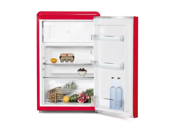 SIBIR Kühl-/Gefrierkombination, Energieeffizienz: E, rot, B:54cm H:87,3cm T:62,8cm, Kühlschränke, Kühl-/Gefrierkombination