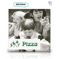 Pizzaboxen aus kompostierbarem Kraftkarton 22×22×3 cm – fettresistent, verstärkt, 200 Stück, ideal für Lieferservice