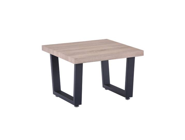 Mid.you Couchtisch, Natur, Schwarz, Metall, quadratisch, Kufe, 60x40x60 cm, Wohnzimmer, Wohnzimmertische, Couchtische